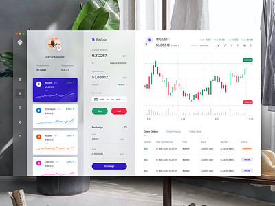 Cryptocurrency Trading App banking bitcoin crypto crypto wallet cryptocurrency dashboard app desktop dollars ethereum litecoin trade trading