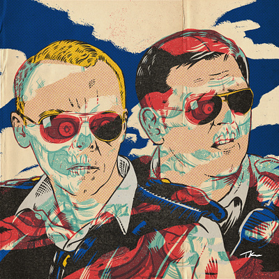 Hot Fuzz design illustration portrait procreate