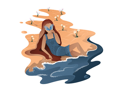 Summer Dream adobe adobe illustrator chillin design flat illustration illustrator minimal sand sea summer summertime travel vector