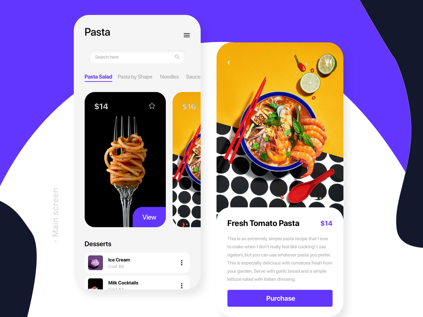 Example of Food Screens