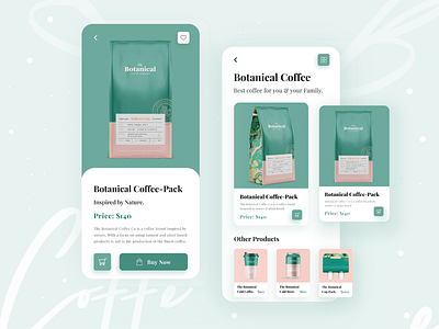 Botanical : Product Page Ui Exploration 2020 trend android app design app design botanical coffee dribbble best shot ecommerce ecommerce app image ios app design minimal mobile app mobile app design mobile ui product shopify ui ux design ui kit uiux uiux designer