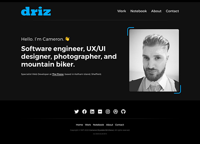 driz.co.uk 2020 personal portfolio web website