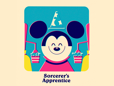 Vintage Sorcerer art branding character color creative design disney flat graphic design icon illustration illustrator logo mickey mouse pattern risograph vector vintage web design