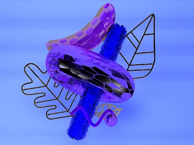 abstract 4 3d abstract ball c4d cinema4d colour colours digital geometric glass illustration leaf metal purple ui uix
