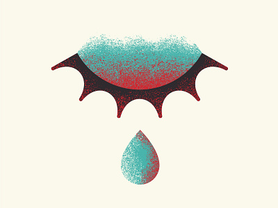 Chapter 9 art design eye hurt illustration red teal tear texture vector vintage