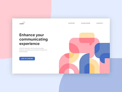 COMM - Browser Extension abstract desaturated design flat minimal overlap overlapping ui ux vector web web design website