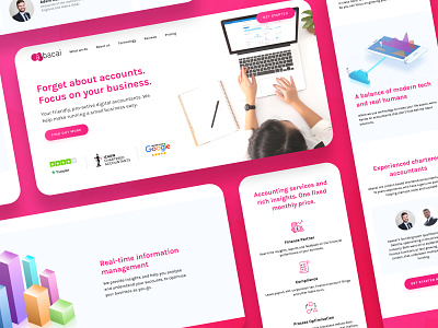 Abacai - Digital Accountancy Website accountancy accountant accountants b2b branding chart graph icons illustration landing page landing page design marketing marketing website pink saas small business ui ux web design website