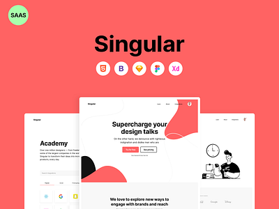 Singular ⚡️ SAAS Template adobe xd bootstrap design design system design systems figma html layout design saas template sketch templates ui ui design ui kit uidesign ux ux design we templates webdesign