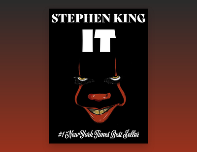 Stephen Kings It book book cover books conoverdesigns daily design dribbbleweeklywarmup ui uidesign ux ux ui uxui