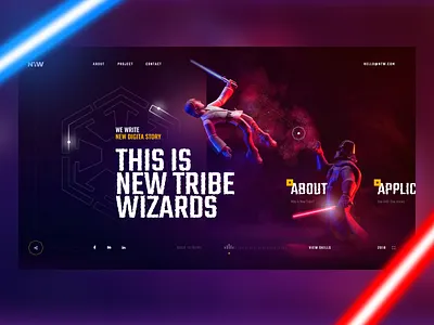 StarWars Edition concept figma home page neon purple sketch star wars studia typography ui web web design
