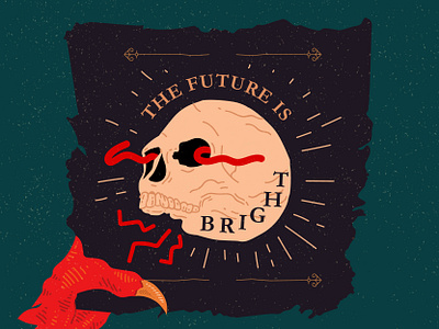 The future is bright digital art illustration