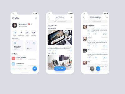 Social App Screen Shot app design mobile mobile ui ui
