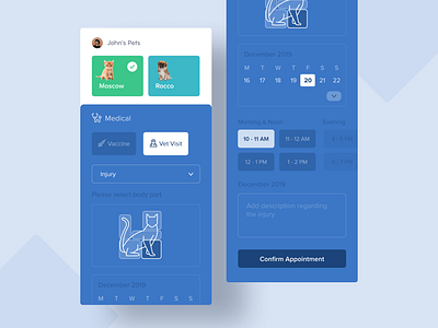 Veteran | Mobile App adobe xd android cat dog mobile app design pets screen ui ux design user experience design user interface design vaccine vet visit veteran