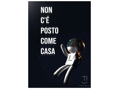 Tiny astronaut 3d 3dart 3dillustration artwork poster posterart space spaceman