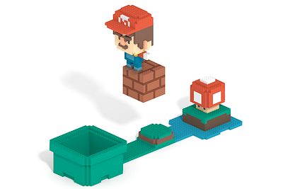 Mario in Voxel Art - Lego Style 3d character characterdesign cubic cute illustration isometric lego magicavoxel mario mariobros minecraft nintendo voxel voxelart