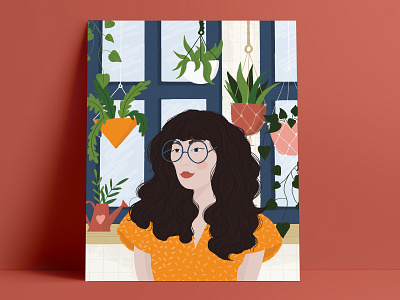 Plant Lady design drawing flat illustration flowers girl illustration plant illustration plant lady plants woman woman illustration