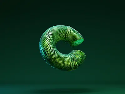 Snakey 3d 3drender 3drendering 3dtexture abstract3d abstractart alphabet blender blender3d blendercycles clean creative green letterc snake snaketexture texture