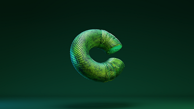 Snakey 3d 3drender 3drendering 3dtexture abstract3d abstractart alphabet blender blender3d blendercycles clean creative green letterc snake snaketexture texture