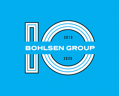 Bohlsen Group 10 Year Logo 10 years anniversary logo halftone logo