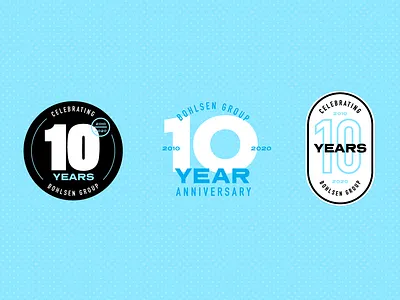 Bohlsen Group 10 Year Logo Graveyard 10 years anniversary logo badge halftones logo