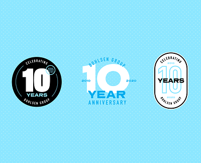 Bohlsen Group 10 Year Logo Graveyard 10 years anniversary logo badge halftones logo