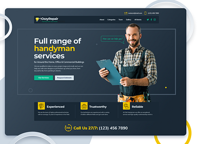 Handyman Website craft design handyman repair ui ux web website