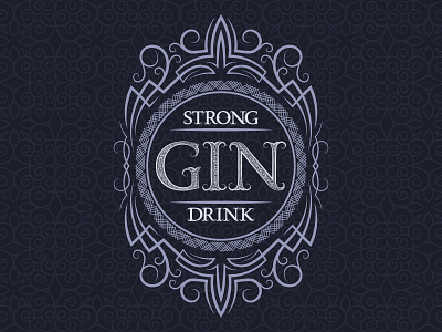 Gin vintage label background branding design emblem frame label logo packaging symbol vector vintage