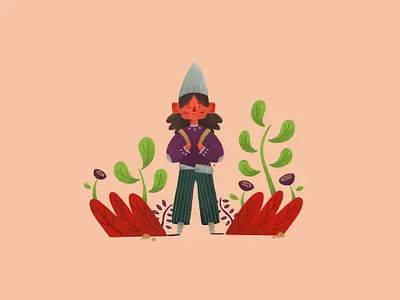 Tiny girl art cute design digital digital illustration drawing flower flower girl girl girl character illustration procreate