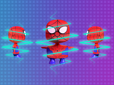 electro spidermens aqua blender cartoon character cute art design drawing glich homecoming illustration illustrator lightning lovely marvel modeling neighbourhood photoshop popup spidey texture