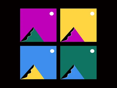 We're all looking at the same moon. atlanta bauhaus colorblock colors design geometric illustration shapes vectors