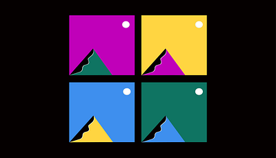 We're all looking at the same moon. atlanta bauhaus colorblock colors design geometric illustration shapes vectors