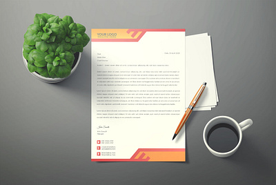 Modern business letterhead design template a4 abstract brochure business colorful company corporate design document geometric identity layout letterhead modern newsletter paper presentation print template vector