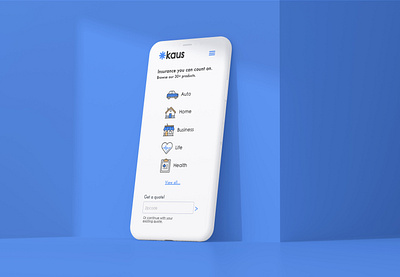 Kaus Insurance Rebranding and UX Design branding design icon insurance logo mobile typography ui ux