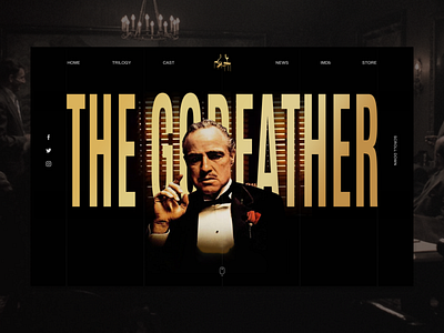 Godfather Concept creative dark futuristic godfather homepage interface layout minimal shot typography ui ui design ux visual design web design