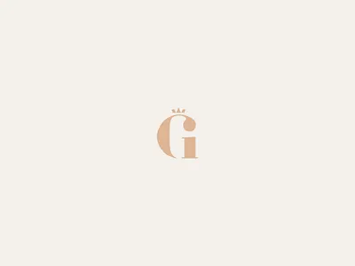 GI Logo chic crown feminine flat i icon initials lettering lettermark logo luxe luxurious luxury modern serif sophisticated typography wordmark