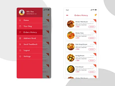 Order History - Mobile Design design flat minimal mobileapp order history typography ui ux
