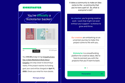 UI Concepts – What's Next? kickstarter mobile ui onboarding