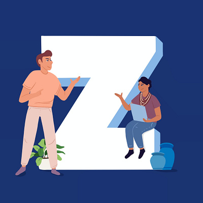 Letter Z 36daysoftype cartoon characterdesign comicart design digitalart flat graphic desgin illustration letter z minimal art people people illustration type type challenge typeface typogaphy vector