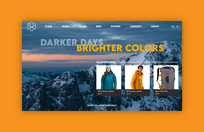 Outdoor Online Shop - ECommerce Site adventure climbing design ecommerce outdoor ui ux webdesign