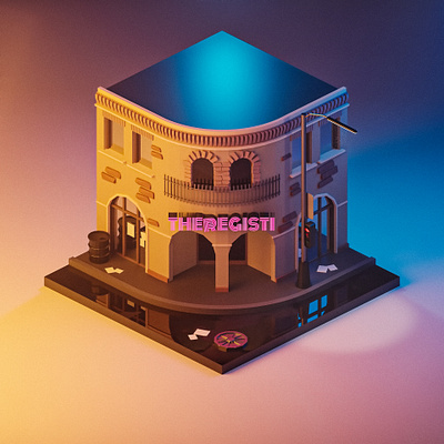 TheRegisti - Tron Flynn's 3d blender illustration isometric illustration lowpoly theregisti tron