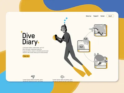 Daily UI challenge | 001 | Sign Up Page dailyui design diving illustration sign up page sign up ui ui vector