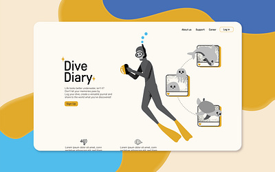 Daily UI challenge | 001 | Sign Up Page dailyui design diving illustration sign up page sign up ui ui vector