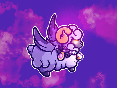 🐏 animal art characterdesign kawaii neon pink procreate purple sheep wonderful