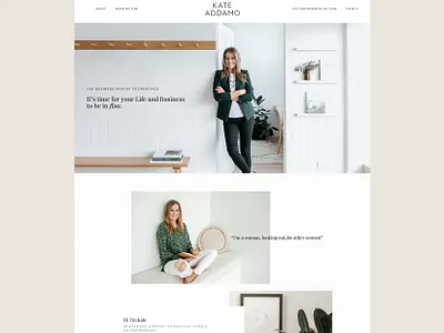 Kate Addamo Website Design coaching design luxury mockup natural squarespace typography ui ux vector web website website design