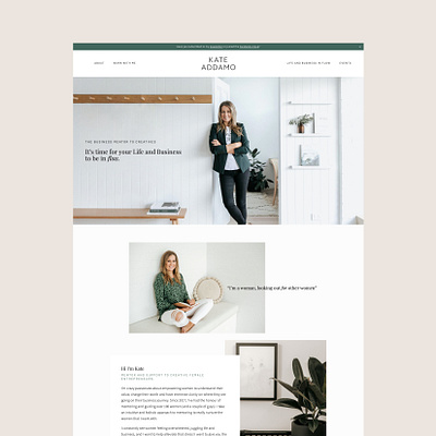 Kate Addamo Website Design coaching design luxury mockup natural squarespace typography ui ux vector web website website design