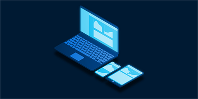 Responsive design on Isometric displays app art design illustration illustrator isometric laptop phone responsive tablet ui vector web