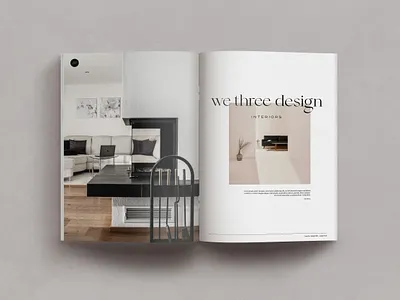 We Three Design WIP Magazine Mockup branding design icon identity interiors logo luxury magazine mockup natural typography vector