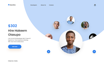 DevHire Landing Design design hire landing page design ui ux web