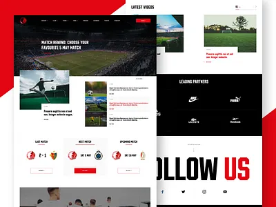 Red Devils football club button club concept design figma flat football minimal project switzerland typography ui ux web webdesign website website design