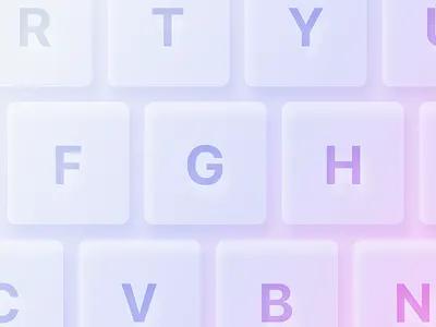 keyboard buttons clean gradient keyboard letters light minimal neomorphic neomorphism pink purple soft soft ui type